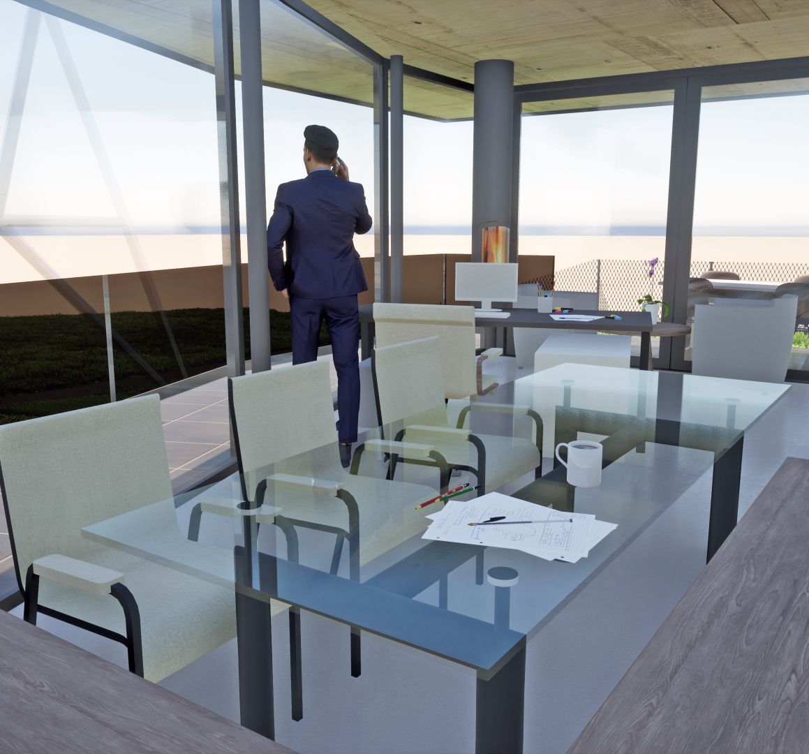 Visualisierung Privatwohnhaus Innen